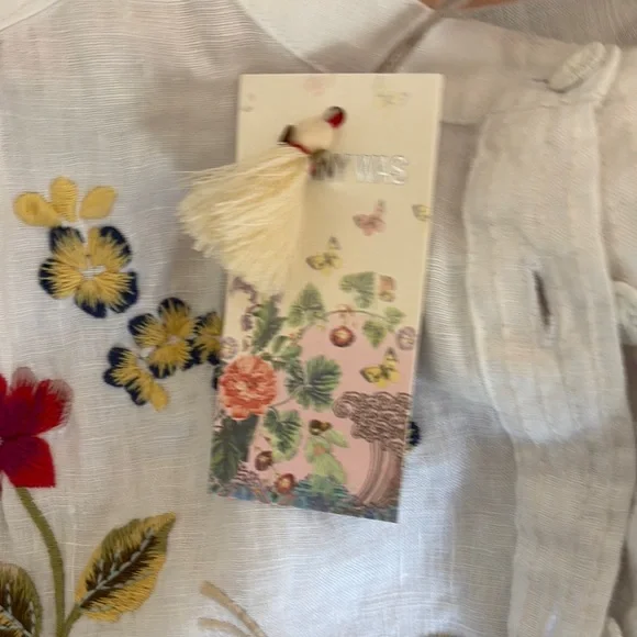 NWT JOHNNY WAS 💯 linen embroidered blouse. - Picture 10 of 11